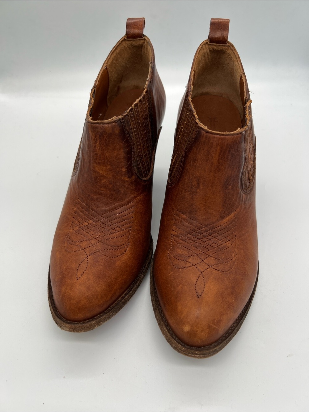 Frye women’s Brown Leather Western Ankle Boots